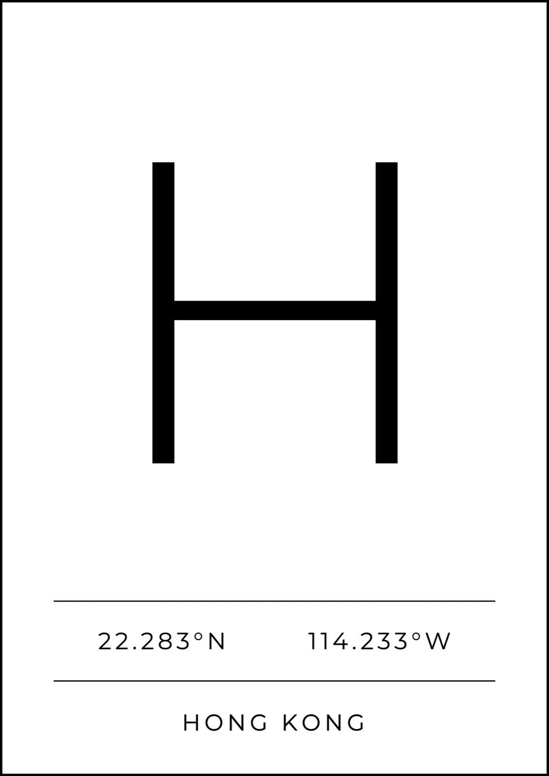 Hong Kong Coordinates Art